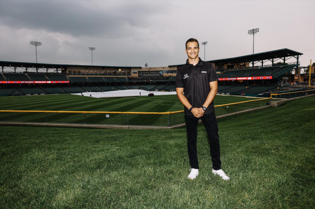 View Alex Palou Throws First Pitch at Indians Game - Tuesday, August 8, 2023 Photos