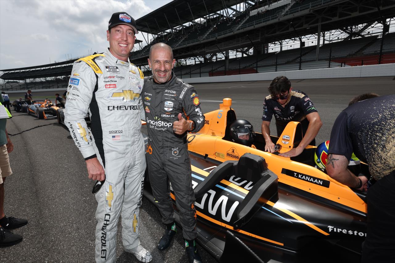 Kyle Busch and Tony Kanaan - Gallagher Grand Prix - By: Chris Owens -- Photo by: Chris Owens