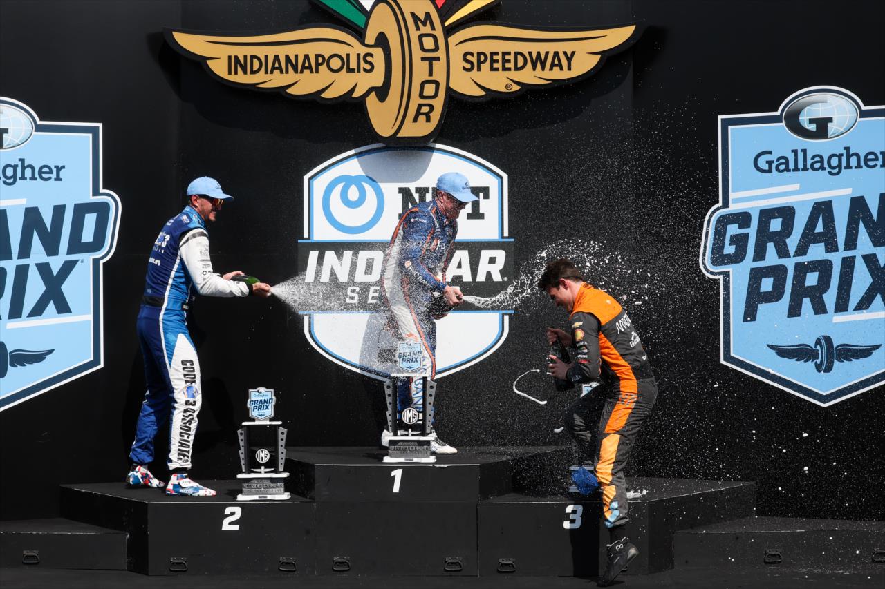 Graham Rahal, Scott Dixon and Pato O'Ward - Gallagher Grand Prix - By: Chris Owens -- Photo by: Chris Owens