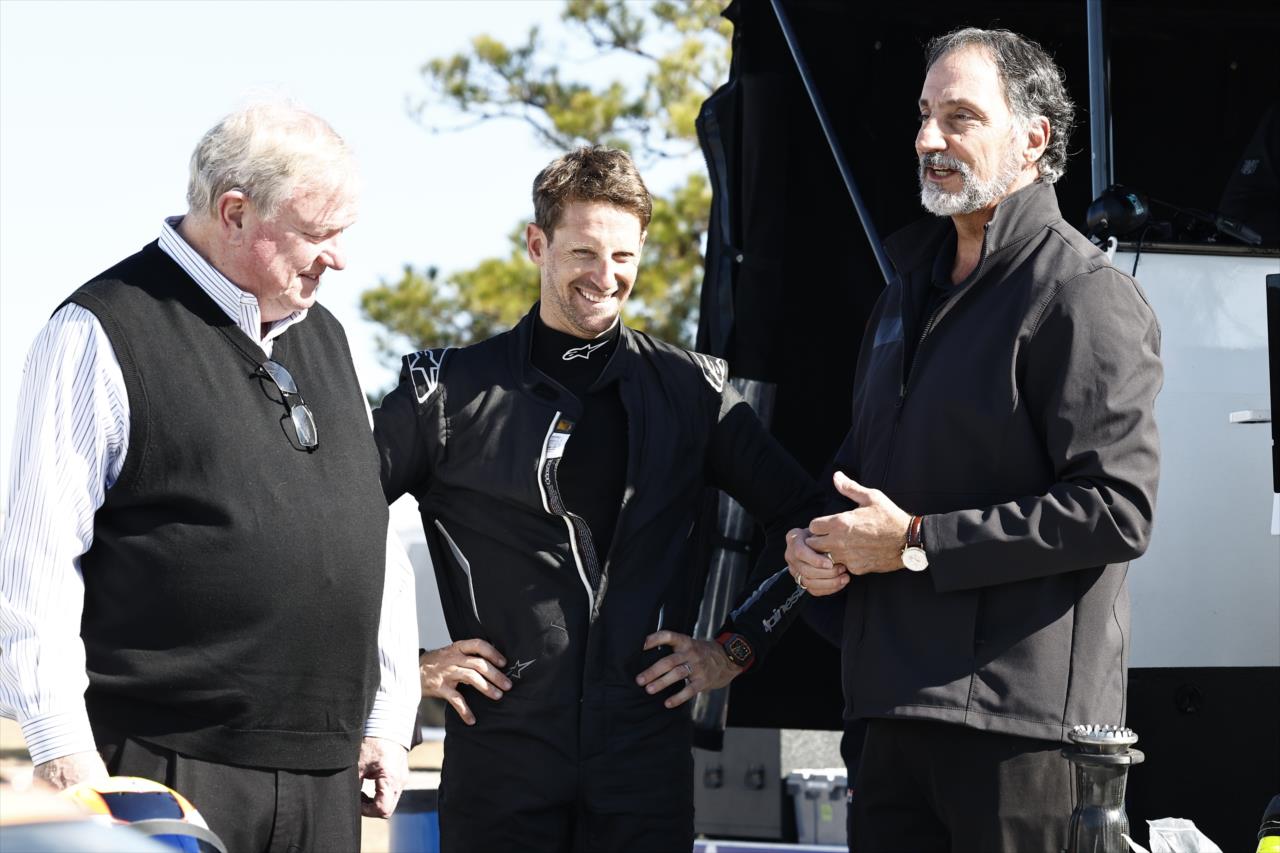 Dale Coyne, Romain Grosjean and Bill Pappas - INDYCAR Sebring Test - Day 1 - By: Chris Jones -- Photo by: Chris Jones