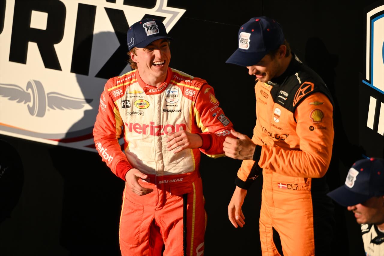 David Malukas and Christian Lundgaard - Sonsio Grand Prix - Indianapolis Grand Prix - By: James Black -- Photo by: James  Black