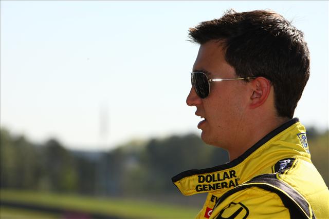 Graham Rahal getting for the race in his second start for Sarah Fisher racing. -- Photo by: Dan Helrigel