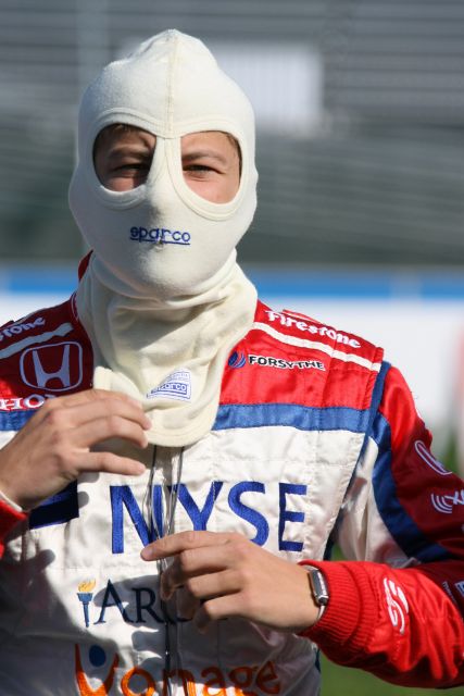 Marco Andretti during warm up for the Detroit Indy Grand Prix on Race day. -- Photo by: Chris Jones