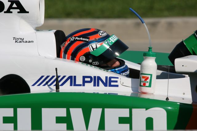 Tony Kanaan in the No. 11 car during warm up for the Detroit Indy Grand Prix on Race day. -- Photo by: Chris Jones