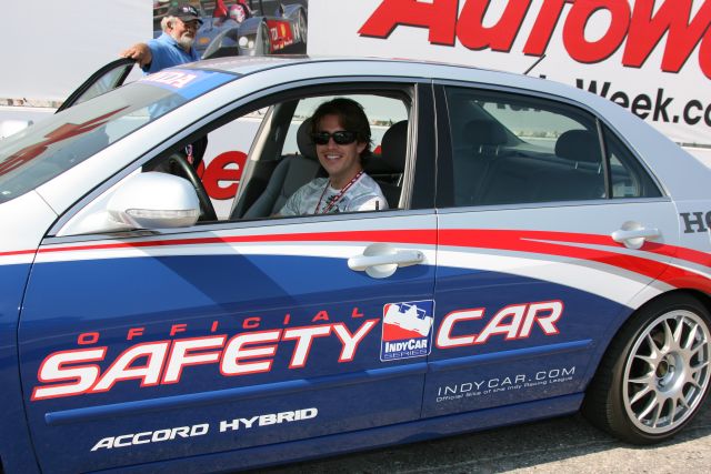 Arie Luyendyk Jr. sits in the pace car before warm up for the Detroit Indy Grand Prix on Race day. -- Photo by: Chris Jones