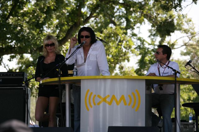 Gene Simmons on the XM Satellite Radio stage before the Detroit Indy Grand Prix on Race day. -- Photo by: Chris Jones