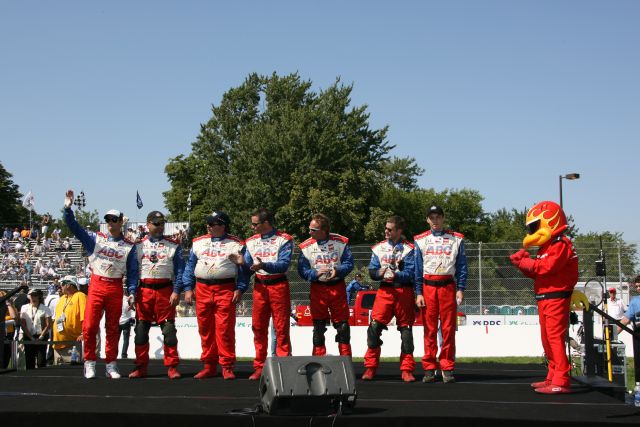 Crew members for the No. 14 car get introduced before the Detroit Indy Grand Prix on Race day. -- Photo by: Chris Jones