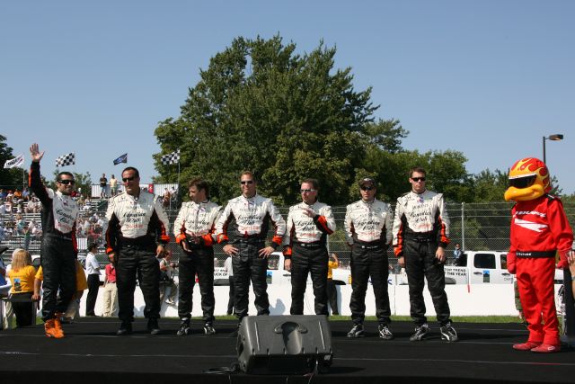 Crew members for the No. 27 car get introduced before the Detroit Indy Grand Prix on Race day. -- Photo by: Chris Jones
