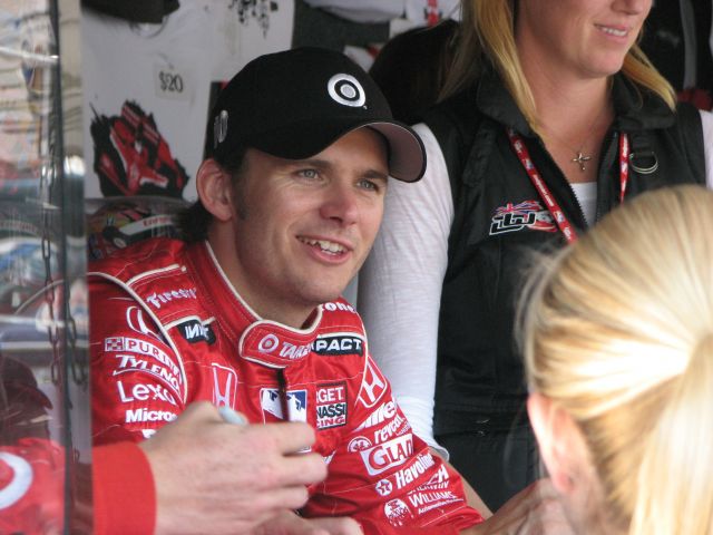Dan Wheldon during an autograph session before the Detroit Indy Grand Prix on Race day. -- Photo by: Kate Belt
