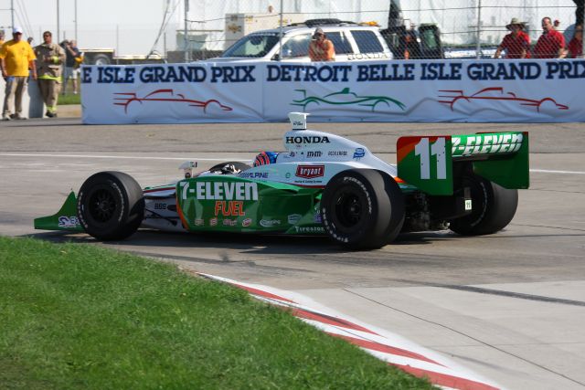 Tony Kanaan on track during warm up for the Detroit Indy Grand Prix on Race day. -- Photo by: Shawn Payne