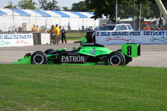 Scott Sharp on track during warm up for the Detroit Indy Grand Prix on Race day. -- Photo by: Shawn Payne