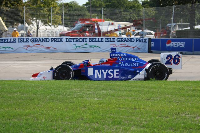 Marco Andretti on track during warm up for the Detroit Indy Grand Prix on Race day. -- Photo by: Shawn Payne