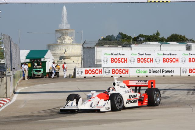 Sam Hornish Jr. on track during warm up for the Detroit Indy Grand Prix on Race day. -- Photo by: Shawn Payne