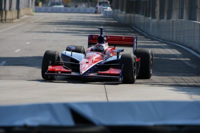 Sarah Fisher on track during warm up for the Detroit Indy Grand Prix on Race day. -- Photo by: Shawn Payne