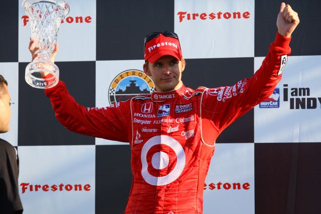 Dan Wheldon after placing third for the Detroit Indy Grand Prix Race. -- Photo by: Shawn Payne