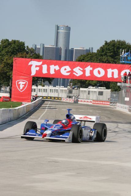 Marco Andretti on track during warm up for the Detroit Indy Grand Prix on Race day. -- Photo by: Steve Snoddy