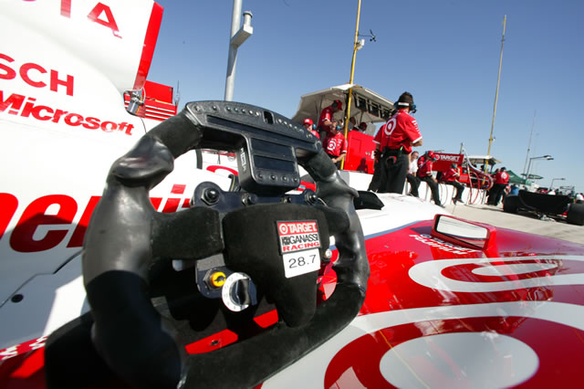 Steering wheel of Target Chip Ganassi entry -- Photo by: Ron McQueeney