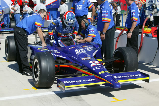#2 Panther Racing driver Townsend Bell gets into car before practice session -- Photo by: Shawn Payne