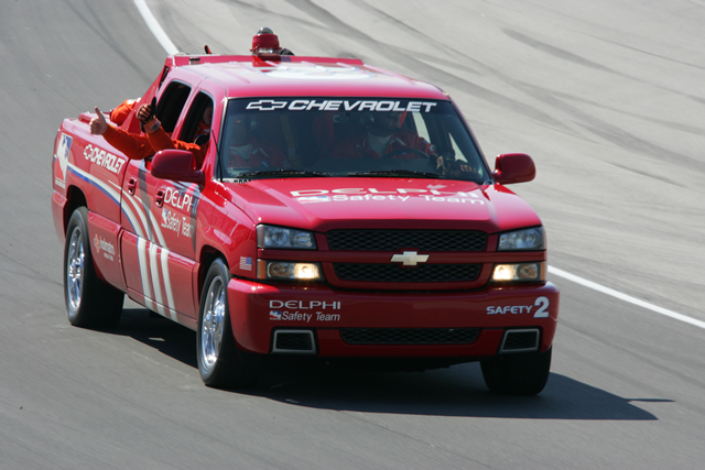 Delphi Safty crew at Chicagoland Speedway -- Photo by: Ron McQueeney