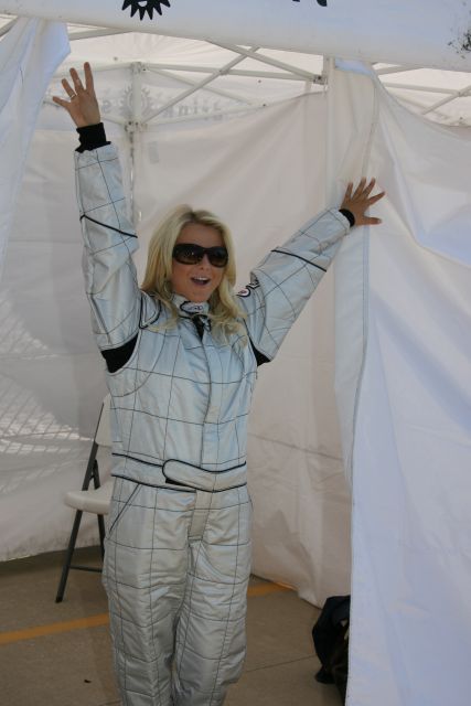 Julianne Hough prepares for her 2 seater ride at Chicagoland Speedway -- Photo by: Chris Jones