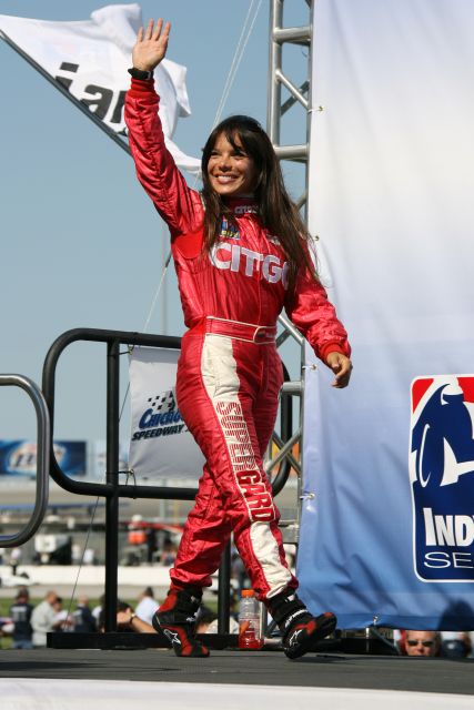 IndyCar Series driver Milka Duno during driver introductions. -- Photo by: Dana Garrett