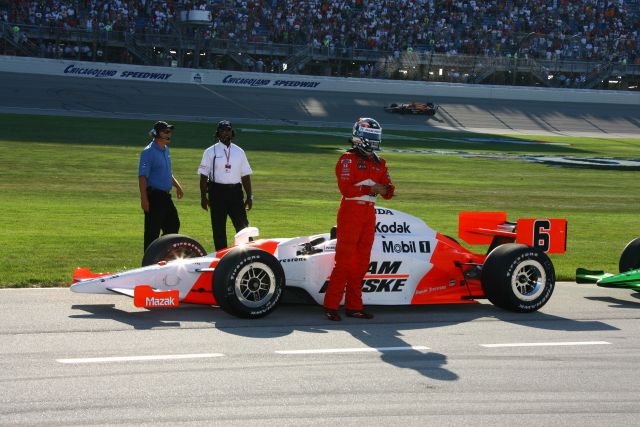 Sam Hornish Jr. after the race at Chicagoland. -- Photo by: Jim Haines