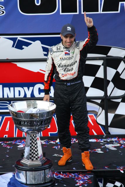 IndyCar Series champion, Dario Franchitti, displays his ranking after winning the Peak Antifreeze Indy 300 presented by Mr. Clean race. -- Photo by: Shawn Payne