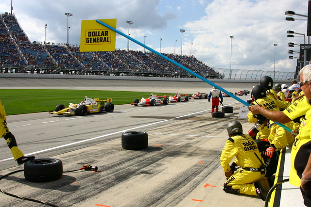 The pits are open during the PEAK Antifreeze & Motor Oil Indy 300 at Chicagoland Speedway. -- Photo by: Jim Haines