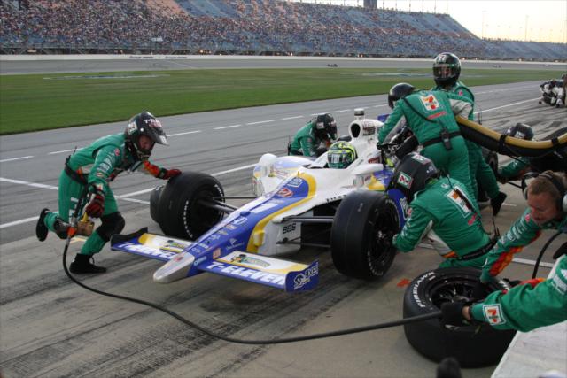 Tony Kanaan makes a pit stop during the race -- Photo by: Jim Haines