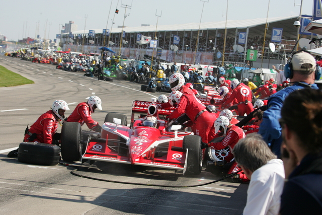 #9 Scott Dixon in the pits during Rexall Edmonton Indy. -- Photo by: Steve Snoddy