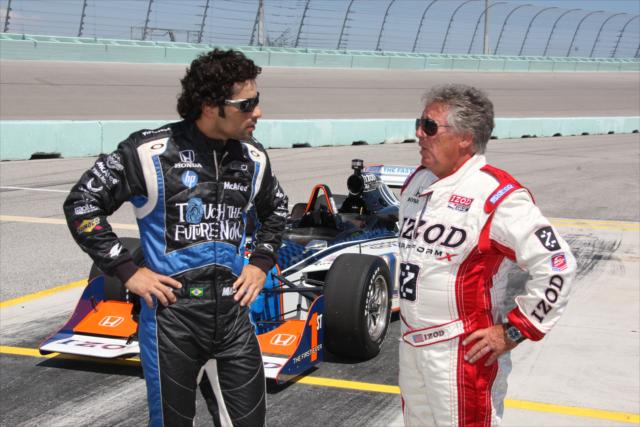 Raphael Matos and Mario Andretti talk shop. -- Photo by: Chris Jones
