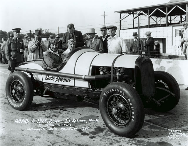 Roland Free in the #28 Slade Special (Chrysler/Chrysler) at the Indianapolis Motor Speedway in 1930. -- Photo by: No Photographer