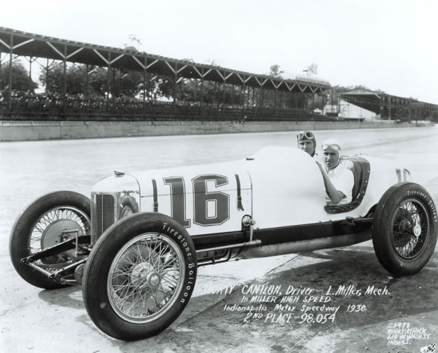 Shorty Cantlon in the # 16 Miller Schofield Special (Stevens/Miller) at the Indianapolis Motor Speedway in 1930.  -- Photo by: No Photographer