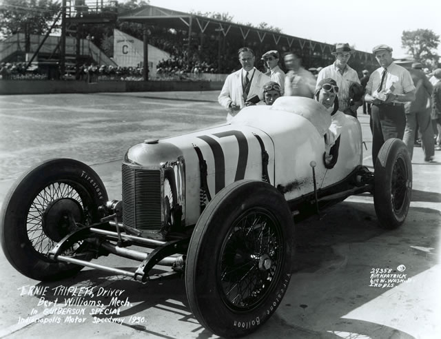 Ernie Triplett in the #17 Guiberson Special (Whippet/Miller) at the Indianapolis Motor Speedway in 1930. -- Photo by: No Photographer