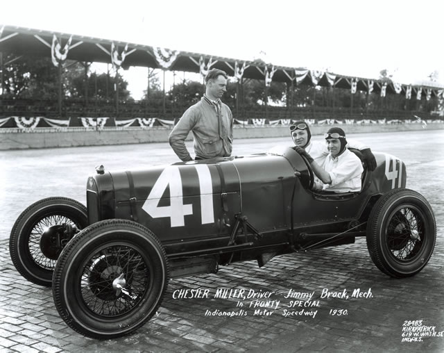Chet Miller in the #41 Fronty Special (Ford T/Fronty-Ford) at the Indianapolis Motor Speedway in 1930. -- Photo by: No Photographer