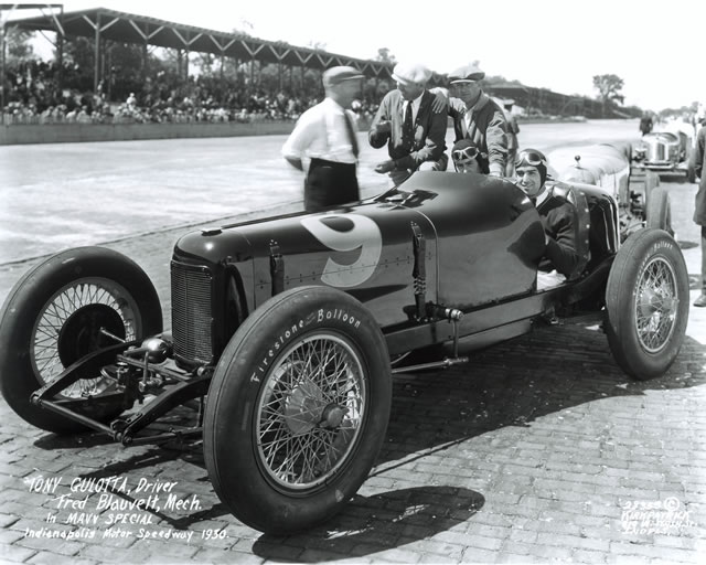 Tony Gulotta in the #9 MAVV Special (Whippet/Miller) at the Indianapolis Motor Speedway in 1930. -- Photo by: No Photographer