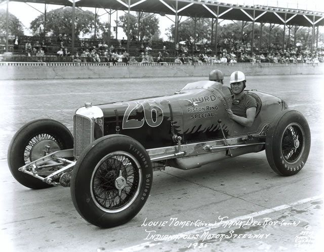 Louis Tomei in the #26 Burd Piston Ring Special (Miller/Lencki) at the Indianapolis Motor Speedway in 1935 -- Photo by: No Photographer