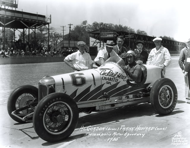 Al Gordon in the #6 Cocktail Hour Special (Weil/Miller) at the Indianapolis Motor Speedway in 1935 -- Photo by: No Photographer