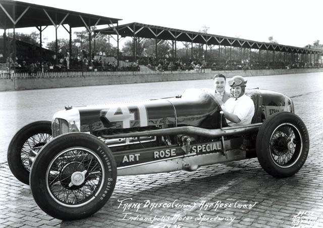 Frank Brisko in the #41 Art Rose Special (Rigling/Studebaker) at the Indianapolis Motor Speedway in 1935 -- Photo by: No Photographer