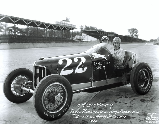 Floyd Roberts in the #22 Abels & Fink Special (Miller/Miller) at the Indianapolis Motor Speedway in 1935 -- Photo by: No Photographer