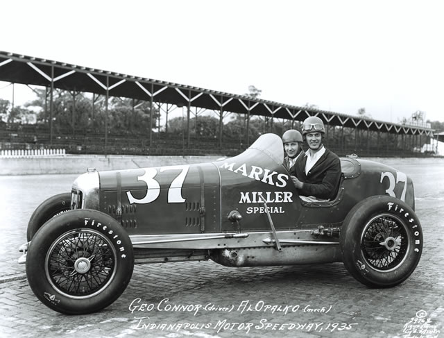 George Connor in the #37 Marks-Miller Special (Stevens/Miller) at the Indianapolis Motor Speedway in 1935 -- Photo by: No Photographer