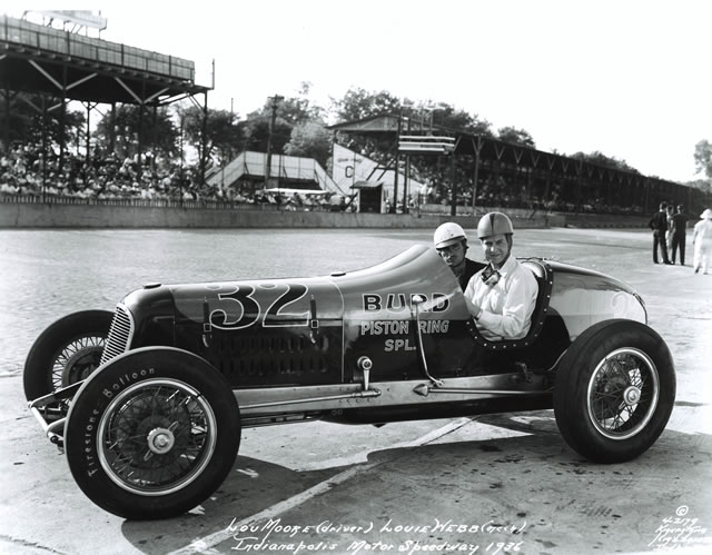 Lou Moore in the #32 Burd Piston Ring Special (Miller/Offy) at the Indianapolis Motor Speedway in 1936 -- Photo by: No Photographer