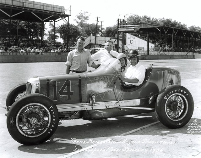 Frank Brisko in the #14 Elgin Piston Pin Special (Miller/Brisko) at the Indianapolis Motor Speedway in 1936 -- Photo by: No Photographer