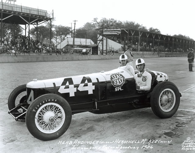 Herb Ardinger in the #44 Bowes Seal Fast Special (Stevens/Miller) at the Indianapolis Motor Speedway in 1936 -- Photo by: No Photographer