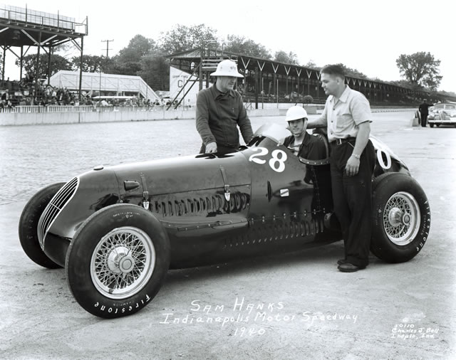 Sam Hanks in the #28 Duray Special (Weil/Duray) at the Indianapolis Motor Speedway in 1940 -- Photo by: No Photographer
