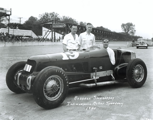 Russell Snowberger in the #19 Snowberger Special (Snowberger/Miller) at the Indianapolis Motor Speedway in 1940 -- Photo by: No Photographer