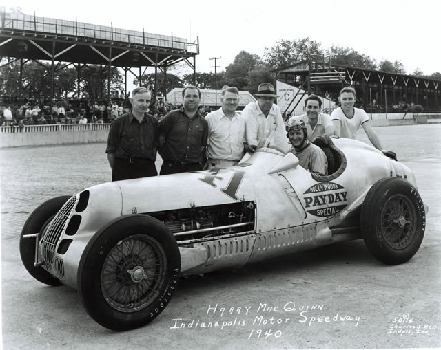 Harry McQuinn in the #41 Hollywood Pay Day Special (A.R. Weil/Alfa Romeo) at the Indianapolis Motor Speedway in 1940 -- Photo by: No Photographer