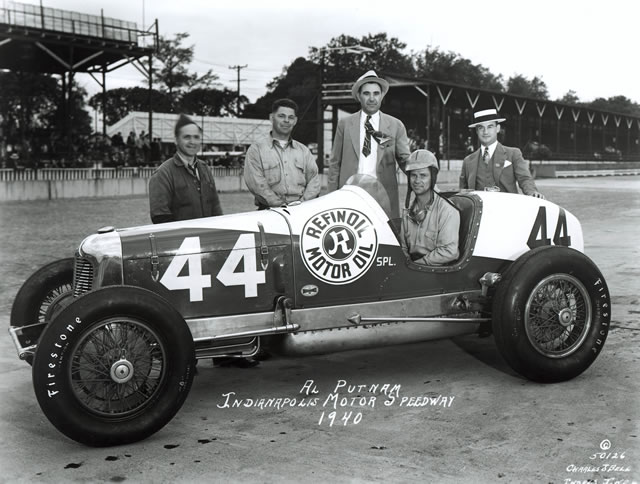 Al Putnam in the #44 Refinoil Special (Adams/Offy) at the Indianapolis Motor Speedway in 1940 -- Photo by: No Photographer