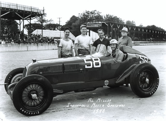 Al Miller in the #58 Alfa Romeo Special (Alfa Romeo/Alfa Romeo) at the Indianapolis Motor Speedway in 1940 -- Photo by: No Photographer