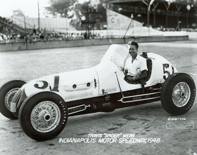 Spider Webb in the #51 Fowle Bros. Special (Bromme/Offy) at the Indianapolis Motor Speedway in 1948 -- Photo by: No Photographer